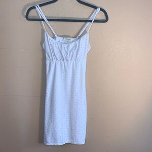 White Spaghetti Strap Eyelet Sun Dress Small